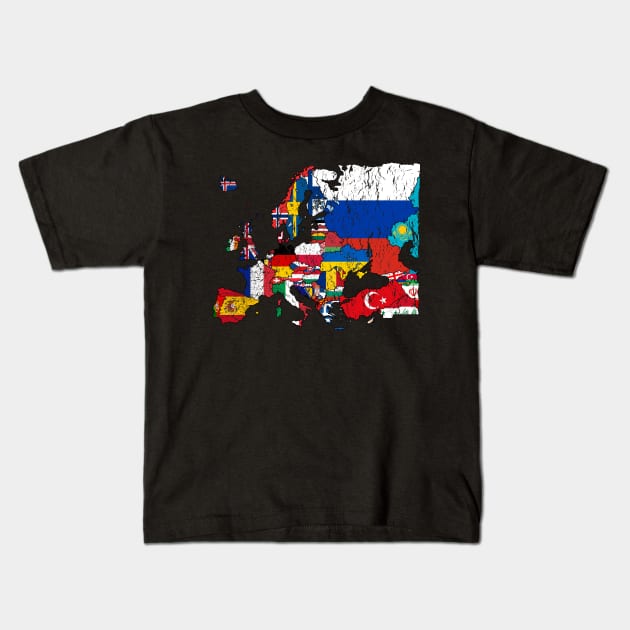 Vintage Europe Map Kids T-Shirt by vladocar